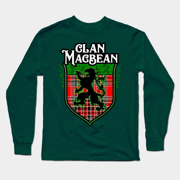 Clan MacBean Scottish Rampant Lion Long Sleeve T-Shirt by Celtic Folk